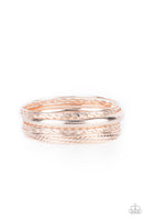 Trophy Texture - Rose Gold Bangle Bracelets Paparazzi Accessories