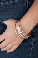 Trophy Texture - Rose Gold Bangle Bracelets Paparazzi Accessories