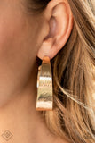 Curve Crushin - Gold FF Hoop Earrings Paparazzi Accessories