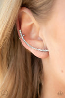 Sleekly Shimmering White Ear Crawler Paparazzi Accessories Earrings