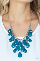 Front Row Flamboyance - Blue Necklace Paparazzi Accessories