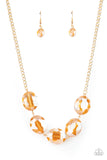 Cosmic Closeup - Gold Iridescent Necklace Paparazzi Accessories