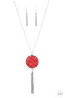 Wondrously Woven Red Leather Necklace Paparrazi Accessories