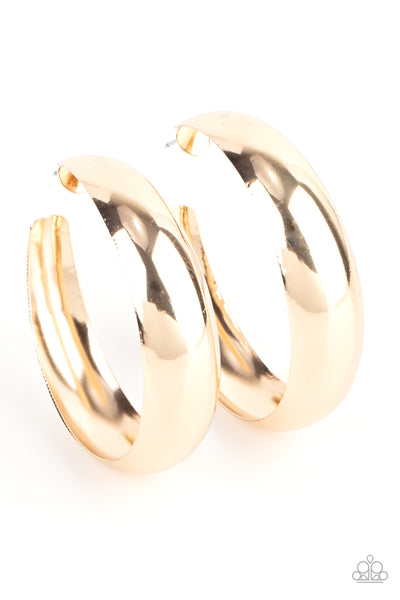 Flat Out Flawless Gold Hoop Earrings Paparazzi Accessories