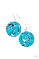 Tenaciously Terrazzo Blue Disc Earrings Paparazzi Accessories
