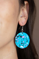 Tenaciously Terrazzo Blue Disc Earrings Paparazzi Accessories