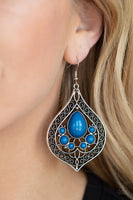 New Delhi Nouveau Blue Earrings Paparazzi Accessories