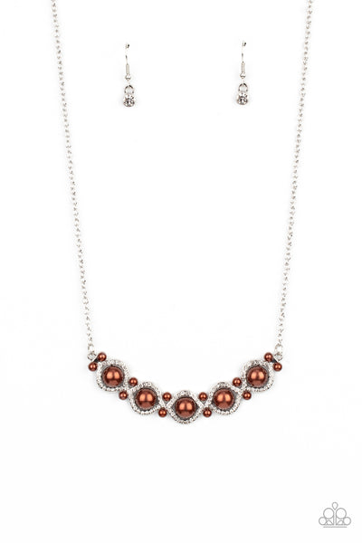 Life of The Wedding Party - Brown Bling Necklace Paparazzi Accessories