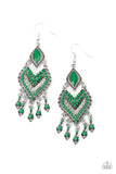 Dearly Debonair - Green Earrings Paparazzi Accessories