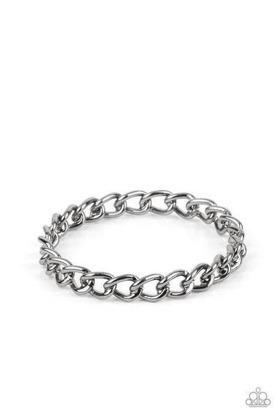 Rebel Radar Black Chain Bangle Bracelet Paparazzi Accessories