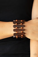 Coronado Cabana - Orange Brown Wood Bracelet Paparazzi Accessories