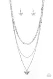 Bountiful Butterflies White Layered Necklace Paparazzi Accessories