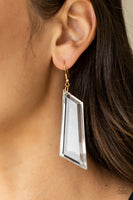The Final Cut Gold Clear Earrings Paparazzi Accessories