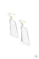 The Final Cut Gold Clear Earrings Paparazzi Accessories