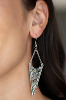 Sharp-Dressed Drama Silver Earrings Paparazzi Accessories