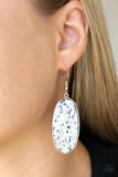 Stone Sculptures White Black Earrings Paparazzi Accessories