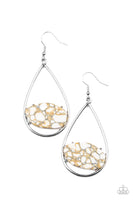 Tropical Terrazzo White Tan Earrings Paparazzi Accessories