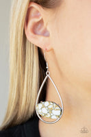 Tropical Terrazzo White Tan Earrings Paparazzi Accessories
