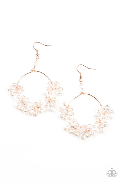 Floating Gardens Copper Floral Earrings Paparazzi Accessories