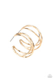 City Contour - Gold Hoop Earrings Paparazzi Accessories