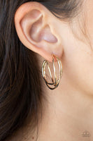 City Contour - Gold Hoop Earrings Paparazzi Accessories