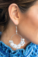 Floating Gardens White Pearl Earrings Paparazzi Accessories