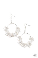 Floating Gardens White Pearl Earrings Paparazzi Accessories