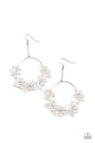 Floating Gardens White Pearl Earrings Paparazzi Accessories