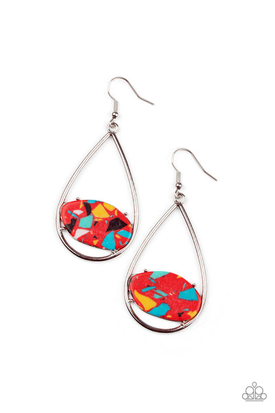 Tropical Terrazzo Red Earrings Paparazzi Accessories
