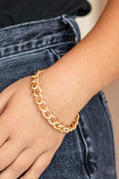 Rebel Radar - Gold Chain Bangle Bracelet Paparazzi Accessories