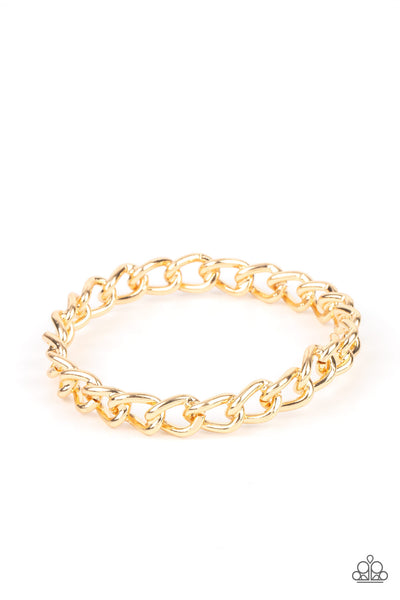 Rebel Radar - Gold Chain Bangle Bracelet Paparazzi Accessories