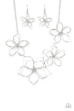 Flower Garden Fashionista - Silver Necklace Paparazzi Accessories