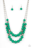 Vivid Vanity Green Silver Necklace Paparazzi Accessories