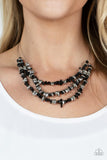 Placid Pebbles Black Necklace Paparazzi Accessories