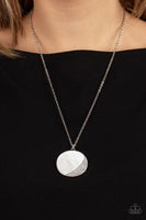 Oceanic Eclipse White Shell Bling Necklace Paparazzi Accessories