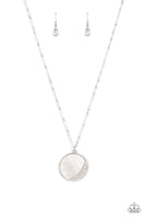 Oceanic Eclipse White Shell Bling Necklace Paparazzi Accessories