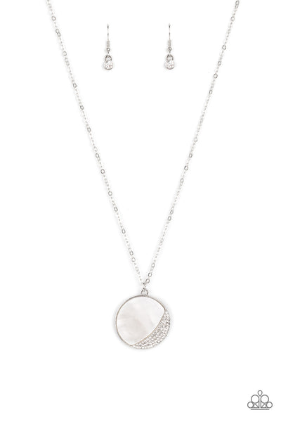 Oceanic Eclipse White Shell Bling Necklace Paparazzi Accessories