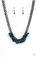 Galactic Knockout Blue Metallic Necklace Paparazzi Accessories