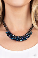 Galactic Knockout Blue Metallic Necklace Paparazzi Accessories