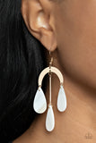 Atlantis Ambience Gold White Shell Earrings Paparazzi