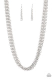 Dynamite Dynamo Silver Layered Chain Necklace Paparazzi Accessories