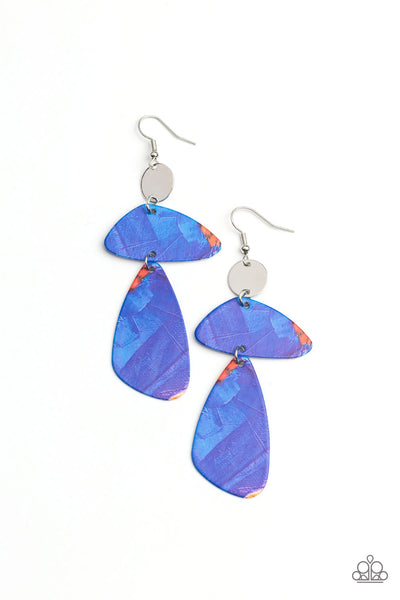 SWATCH Me Now Blue Earrings Paparrazi Accessories
