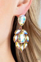 Galactic Go-Getter - Copper Iridescent Earrings Paparazzi Accessories