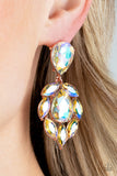 Galactic Go-Getter - Copper Iridescent Earrings Paparazzi Accessories