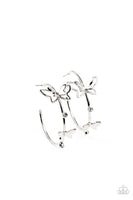 Full Out Flutter White Butterfly Hoop Earrings Paparazzi Accessories