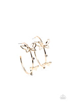 Full Out Flutter Gold Butterfly Hoop Earrings Paparazzi Accessories