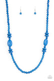 Tropical Tourist Blue Beaded Necklace Paparazzi Accessories