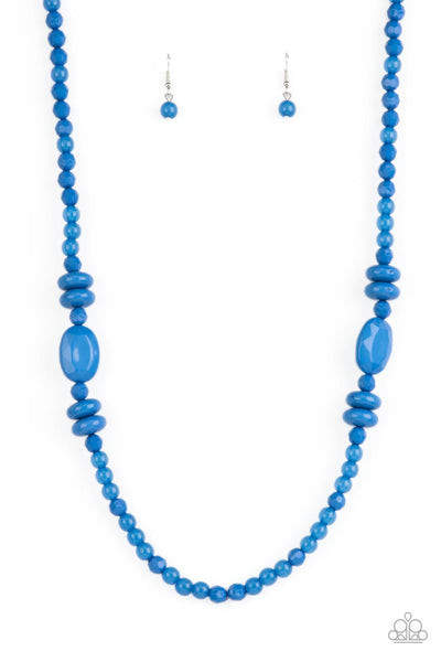Tropical Tourist Blue Beaded Necklace Paparazzi Accessories
