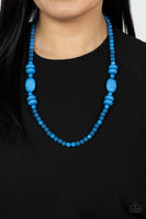 Tropical Tourist Blue Beaded Necklace Paparazzi Accessories