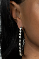 Royal Reveler Black Bling Hoop Earrings Paparazzi Accessories